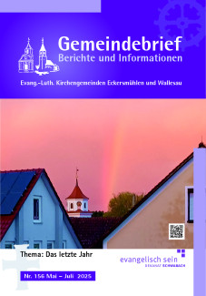 Titelbild des Gemeindebriefes mit Abendrot und Regenbogen