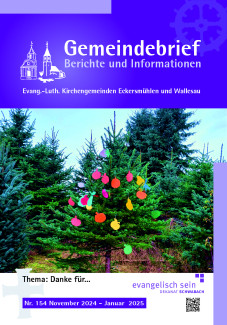 Unser Titelbild zeigt einen Erntedank-Christbaum. Statt Wünsche haben die Kinder ihre dankbarkeit auf die Zettel geschrieben.